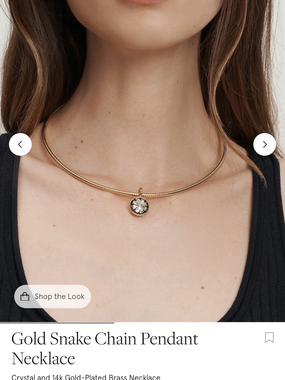 Veronica Beard Gold Crystal Pendant Necklace